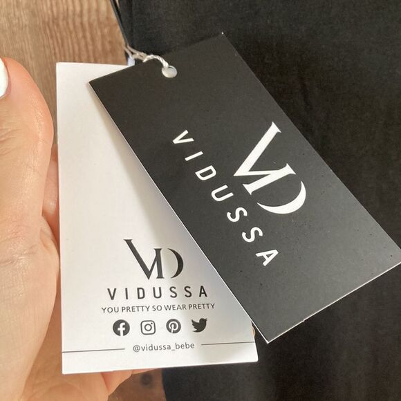 Vidussa Active Spaghetti Strap Twist Open Back Black Ruched Midi Dress - Picture 7 of 9